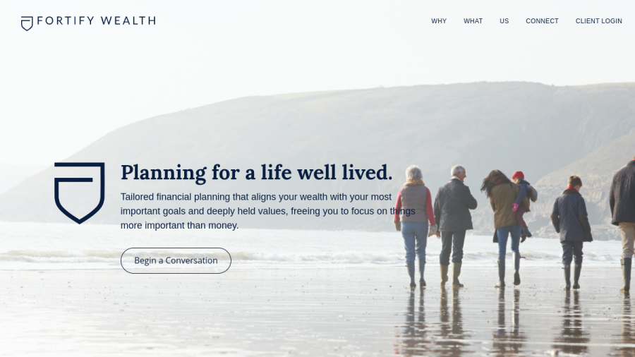 Screenshot of the Fortify Wealth, INC. website