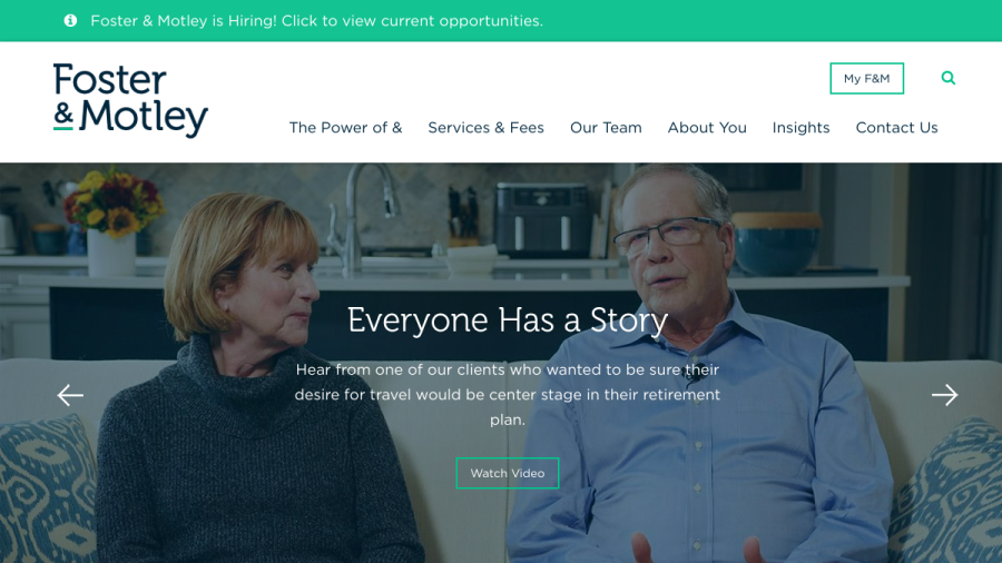 Screenshot of the Foster & Motley INC website