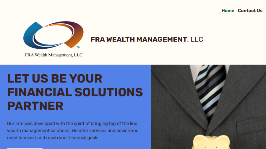 Screenshot of the Fra Wealth Management LLC website