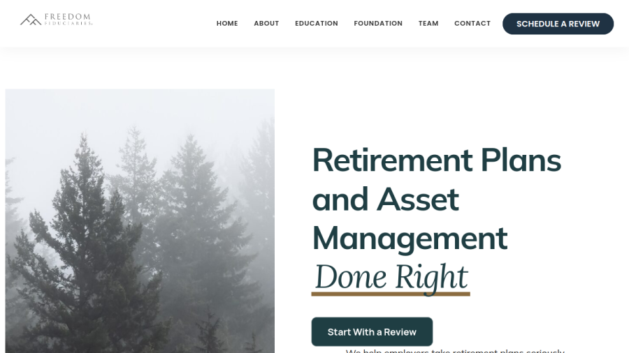Screenshot of the Freedom Fiduciaries LLC website