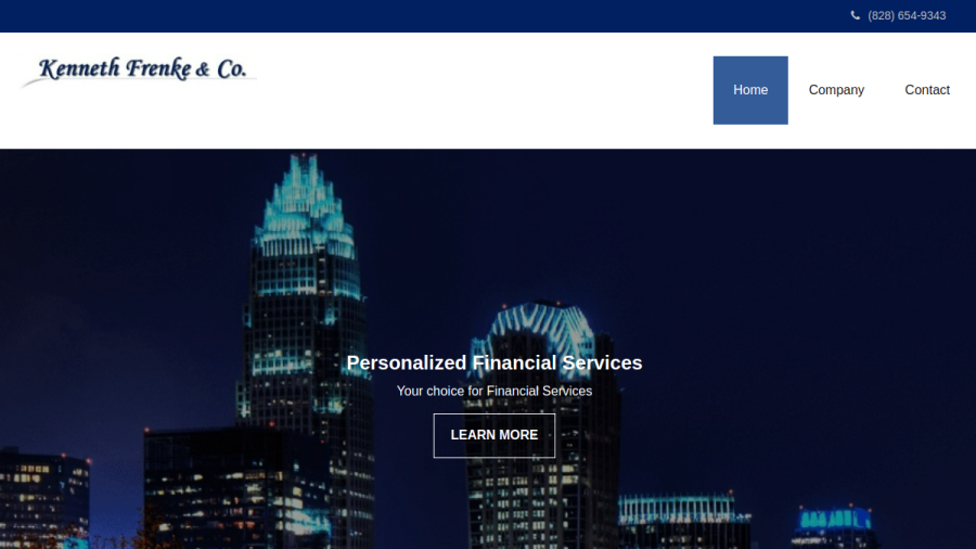 Screenshot of the Kenneth Frenke & Co website