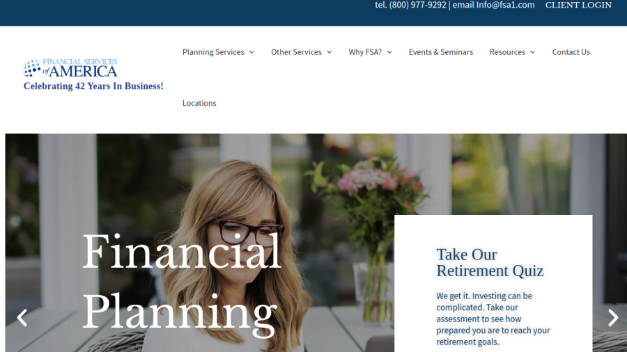 Screenshot of the Fsa Advisors, INC. website