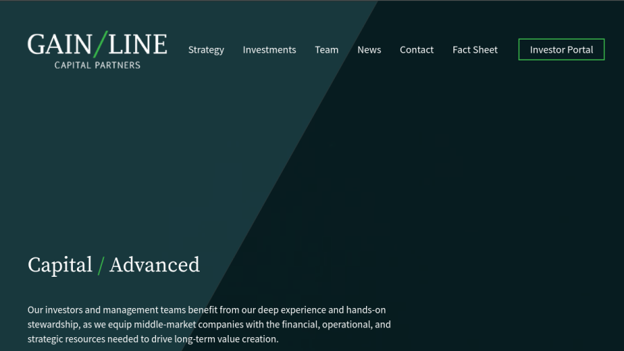 Screenshot of the Gainline Capital Partners LP website