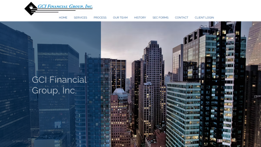 Screenshot of the Gci Financial Group website