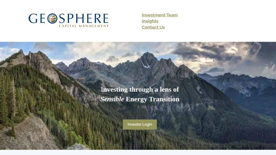 Screenshot of the Geosphere Capital Management, LLC website