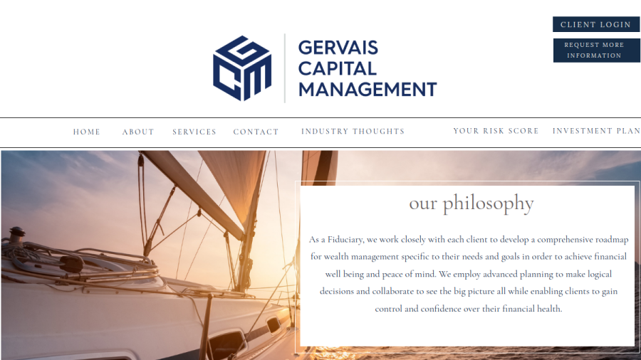 Screenshot of the Gervais Capital Management, LLC website
