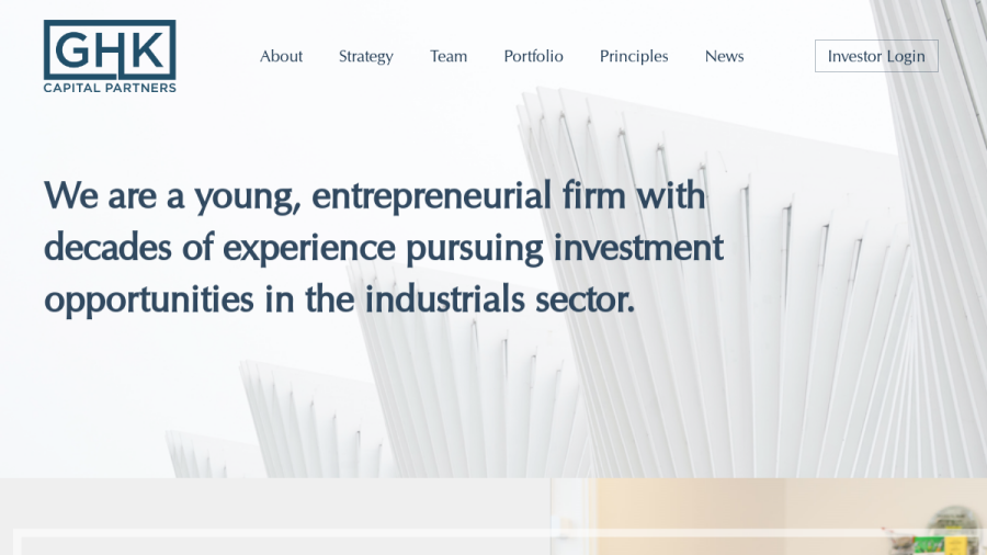 Screenshot of the Ghk Capital Partners LP website