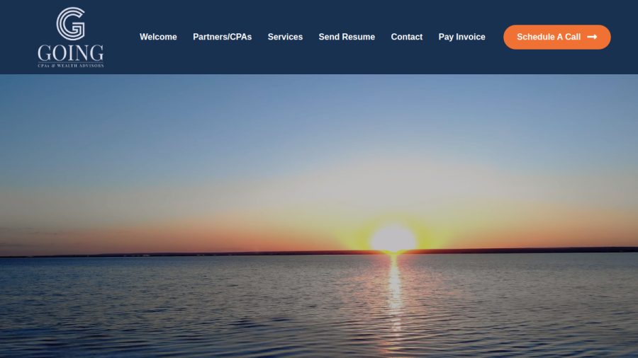 Screenshot of the Going Cpas And Wealth Advisors website