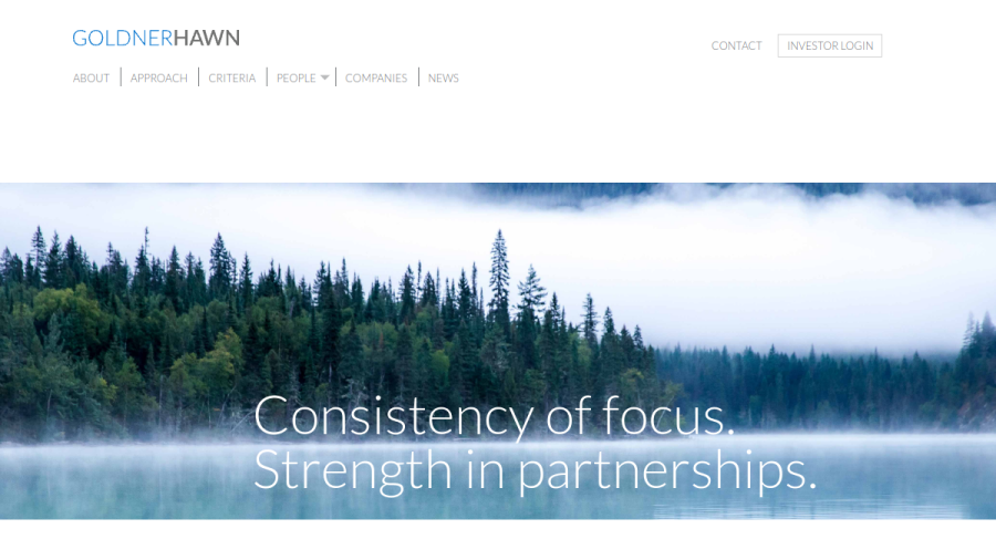 Screenshot of the Goldner Hawn website