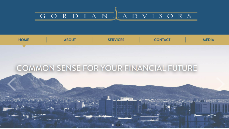 Screenshot of the Gordian Advisors, LLC website