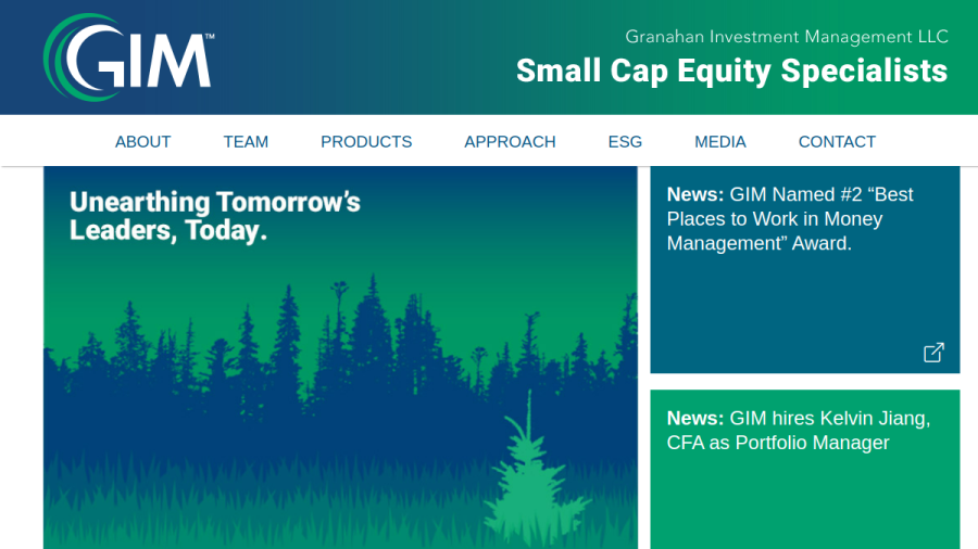 Screenshot of the Granahan Investment Management LLC website