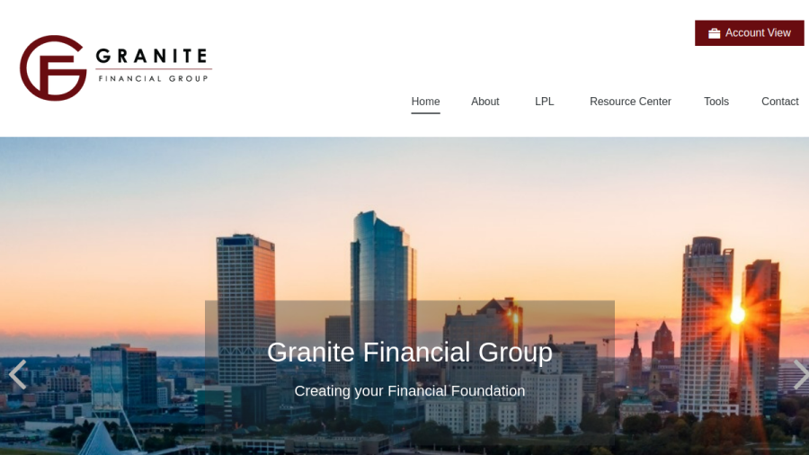 Screenshot of the Granite Financial Group website