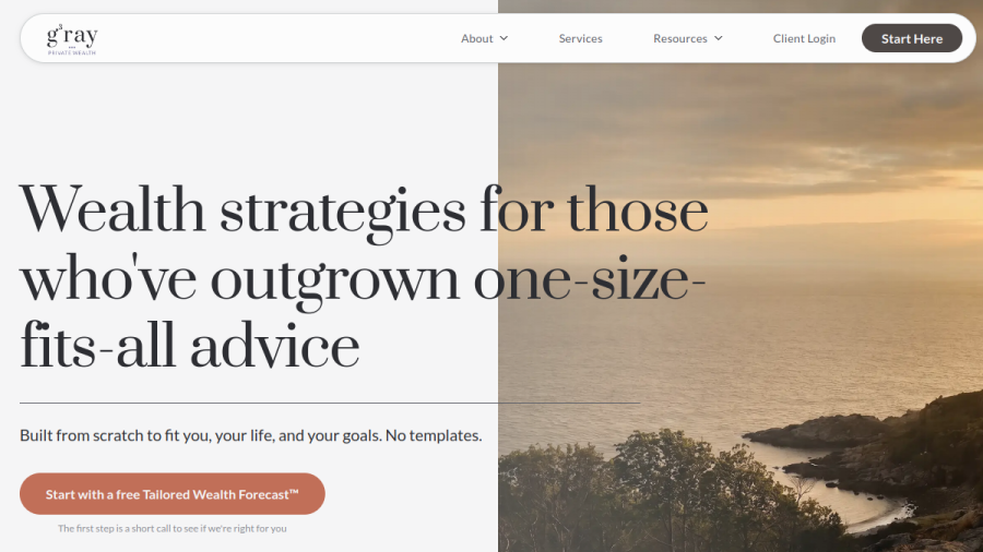 Screenshot of the Gray Private Wealth, LLC website