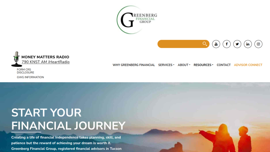 Screenshot of the Greenberg Financial Group website