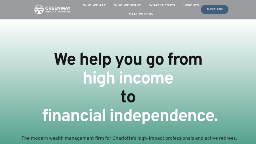 Screenshot of the Greenway Wealth Advisors, LLC website