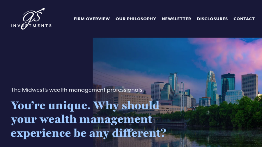 Screenshot of the Gs Investment INC website