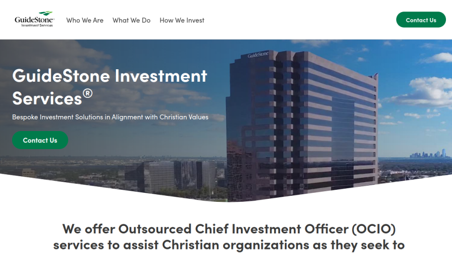 Screenshot of the Guidestone Investment Services website