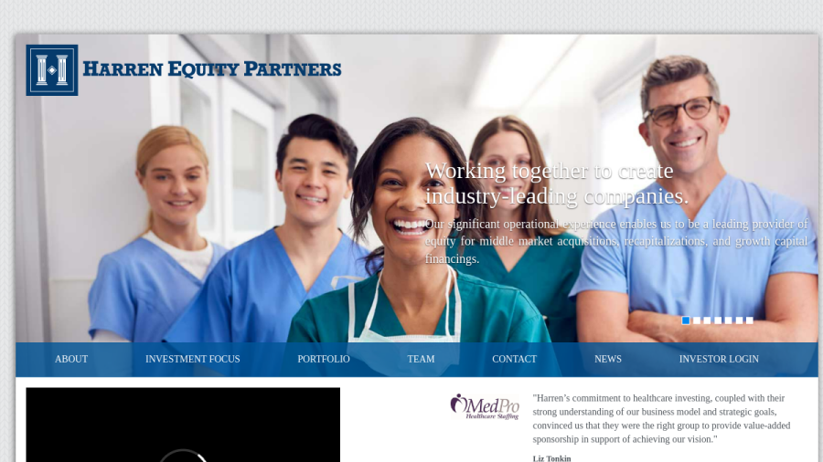 Screenshot of the Harren Equity Partners, LLC website