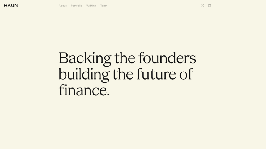 Screenshot of the Haun Ventures Management LP website