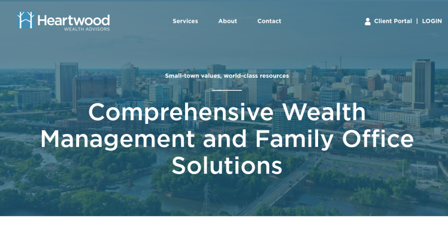Screenshot of the Heartwood Wealth Advisors, LLC website