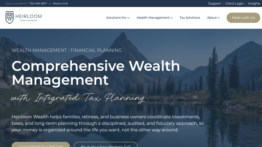 Screenshot of the Heirloom Wealth Management LLC website