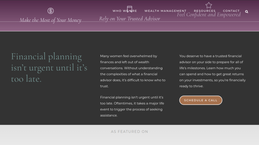 Screenshot of the Hendershott Wealth Management, LLC website