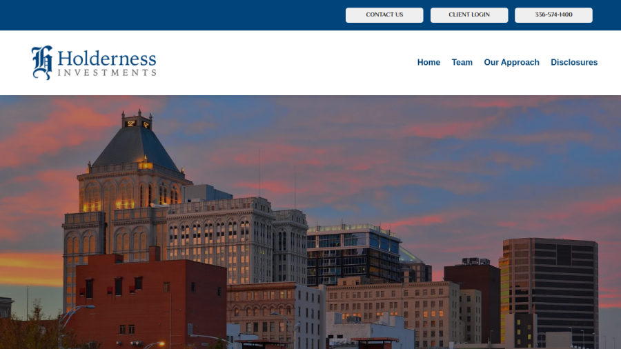 Screenshot of the Holderness Investments Co website
