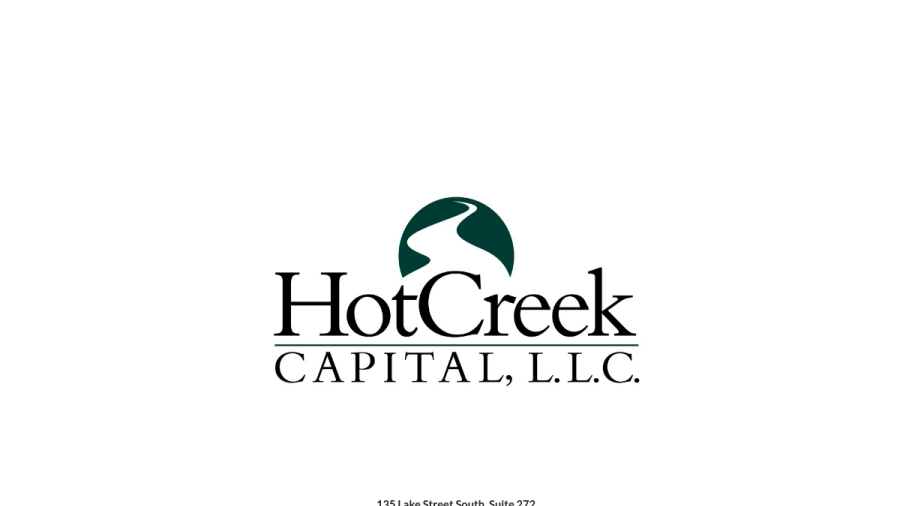 Screenshot of the Hot Creek Capital, L.L.C. website