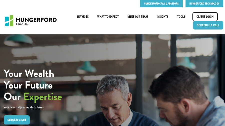 Screenshot of the Hungerford Financial LLC website