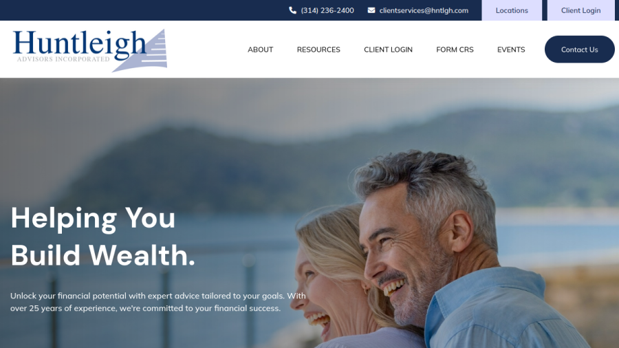 Screenshot of the Huntleigh Advisors, INC. website