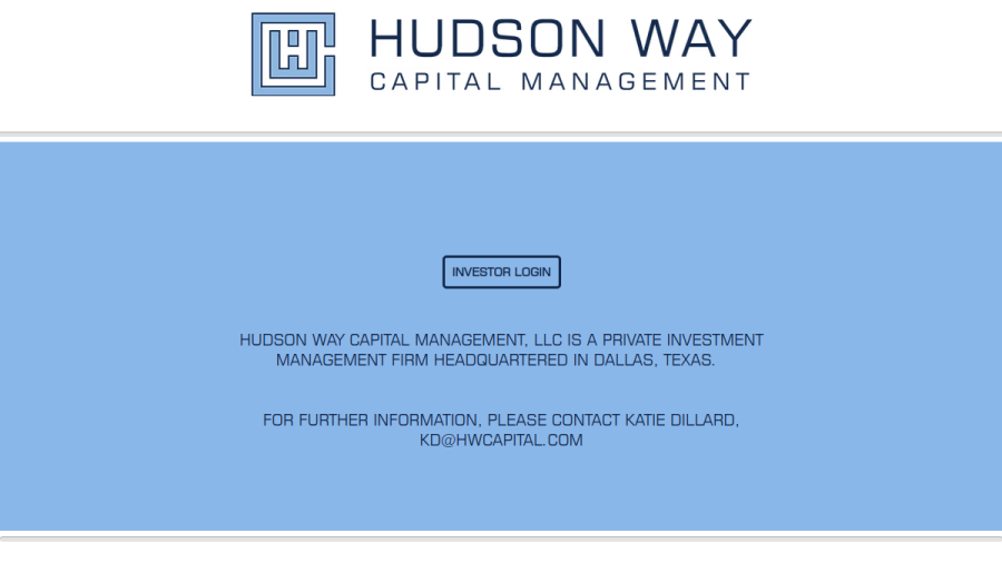 Screenshot of the Hudson Way Capital Management, LLC website