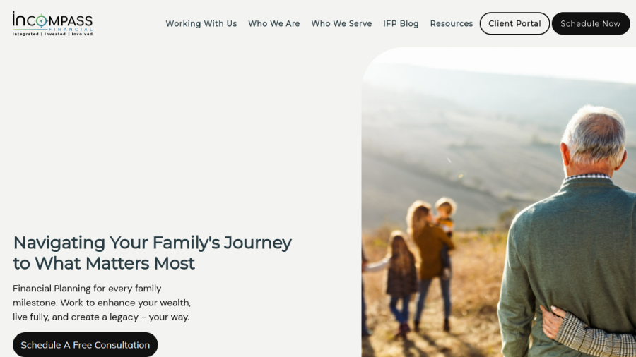 Screenshot of the Incompass Financial Partners, LLC website
