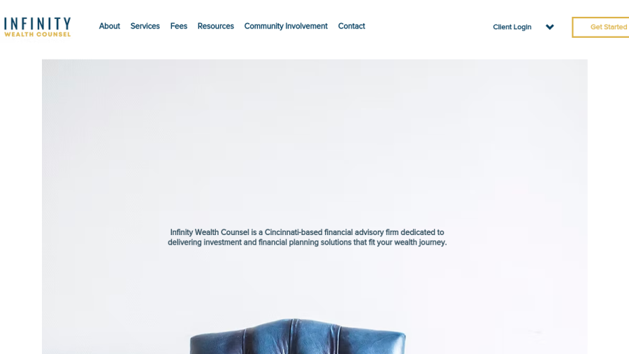 Screenshot of the Infinity Wealth Counsel, LLC website