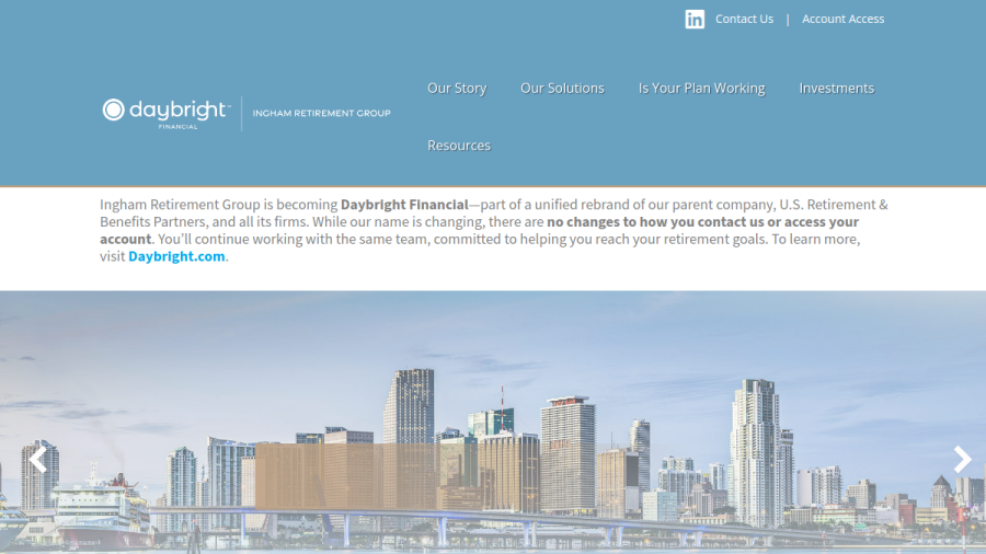 Screenshot of the Ingham Retirement Group website