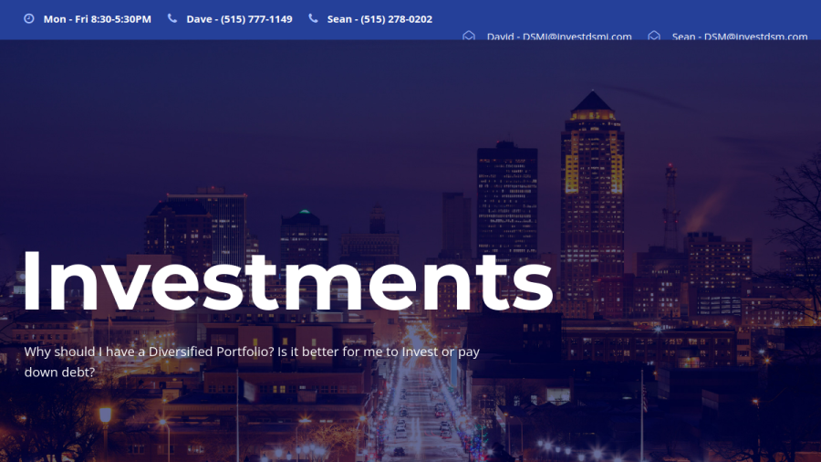 Screenshot of the Des Moines Investments, LLC website