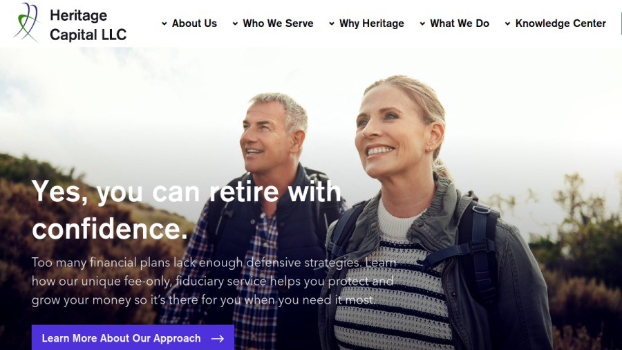 Screenshot of the Heritage Capital, LLC website