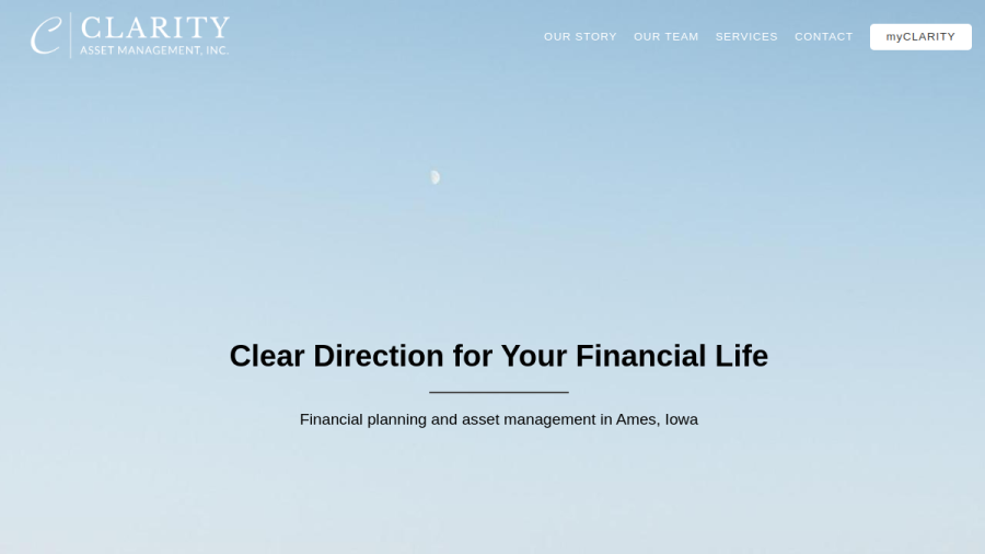 Screenshot of the Clarity Asset Management, INC. website