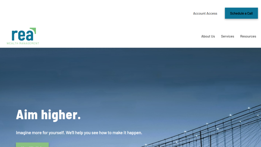 Screenshot of the Rea Wealth Management website
