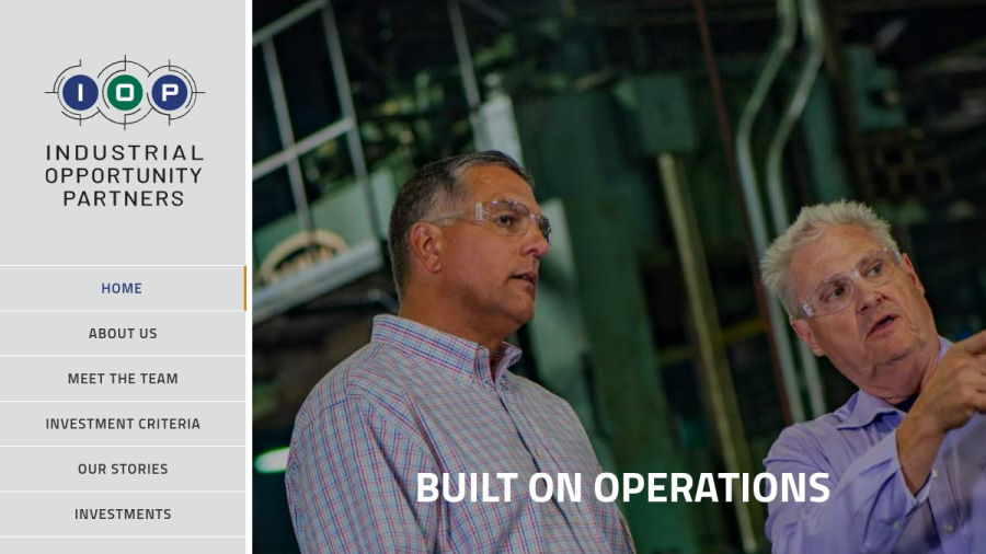 Screenshot of the Industrial Opportunity Partners, LLC website