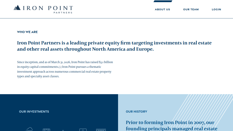 Screenshot of the Iron Point Partners, LLC website
