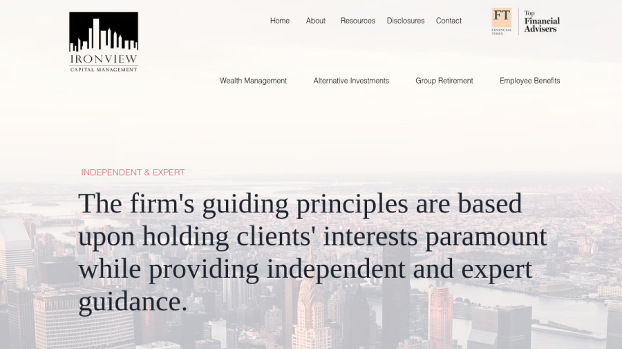 Screenshot of the Ironview Capital Management, LLC website