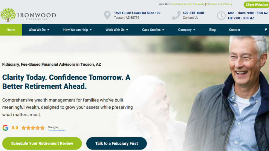 Screenshot of the Ironwood Financial, LLC website