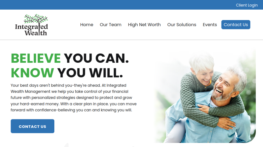 Screenshot of the Integrated Wealth Management, INC. website