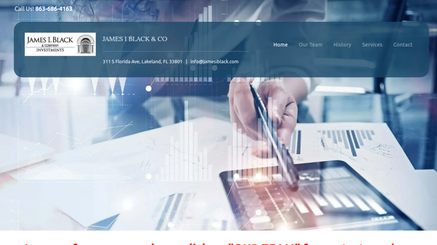 Screenshot of the James I. Black & Company website