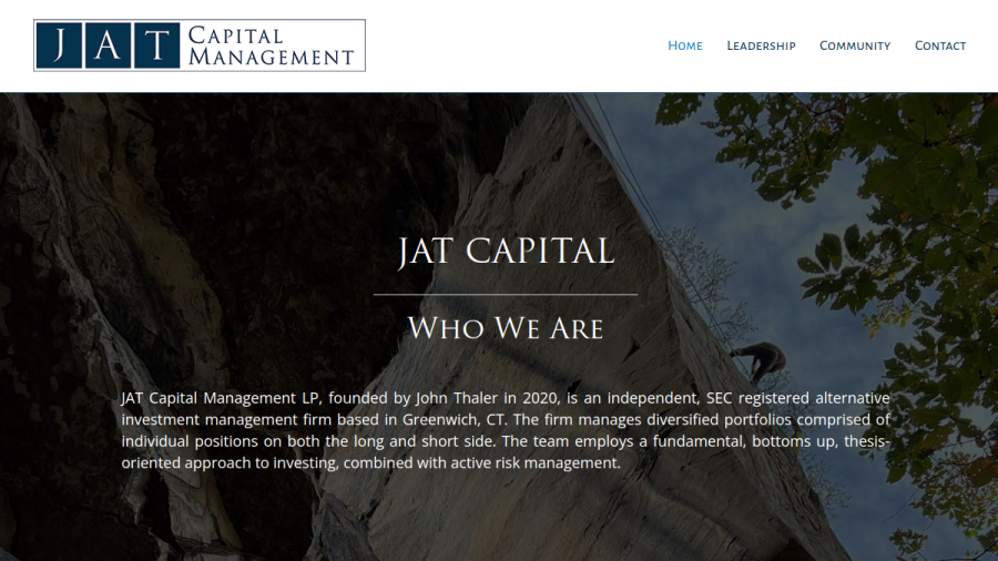 Screenshot of the Jat Capital Management LP website