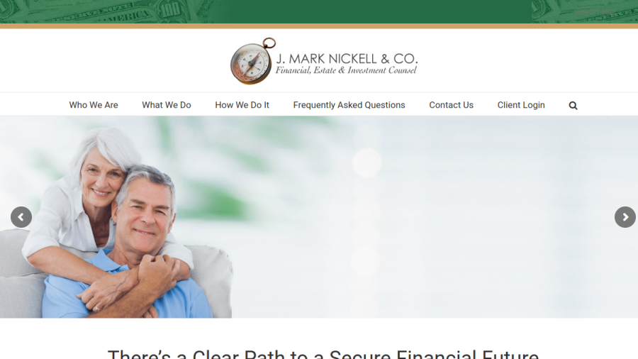 Screenshot of the J. Mark Nickell & Co. website