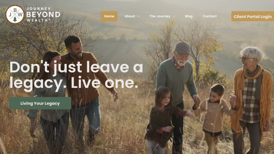 Screenshot of the Journey Beyond Wealth website