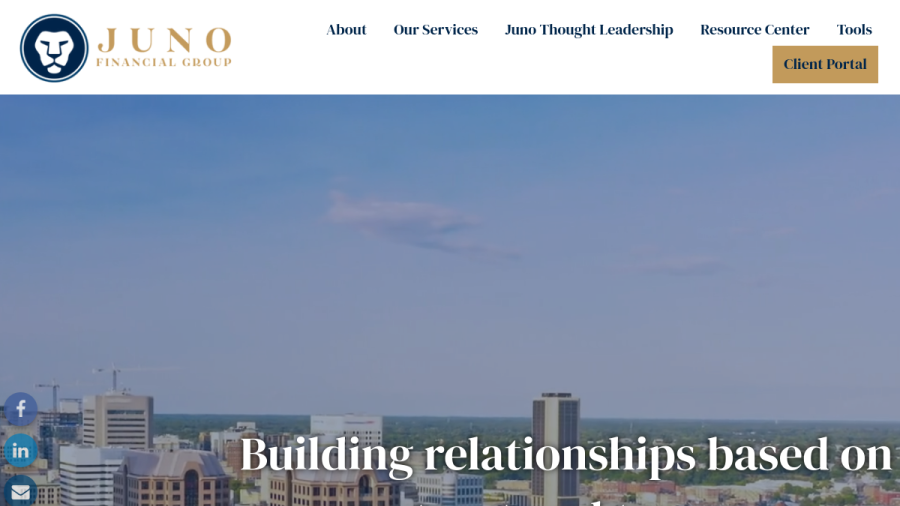 Screenshot of the Juno Financial Group LLC website