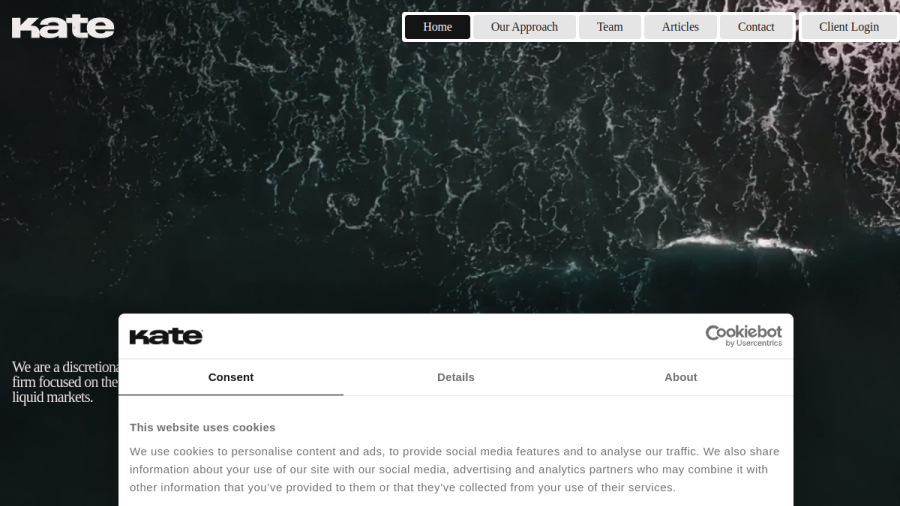 Screenshot of the Kate Capital LLC website