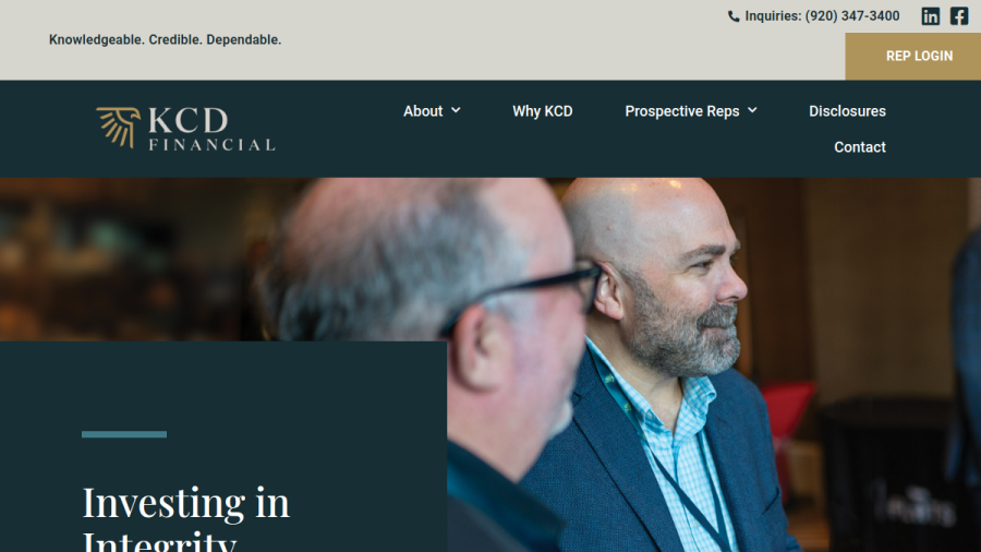 Screenshot of the Kcd Financial, INC. website